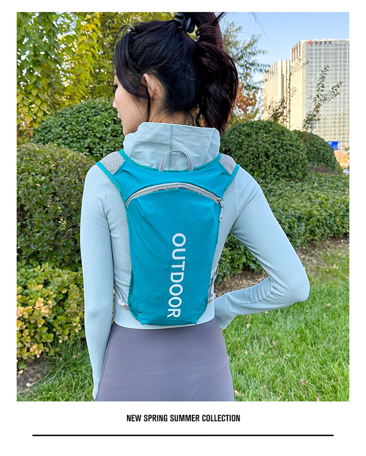 新款多功能尼龙跑步背包 安全反光运动背包水袋背包 骑行包详情23