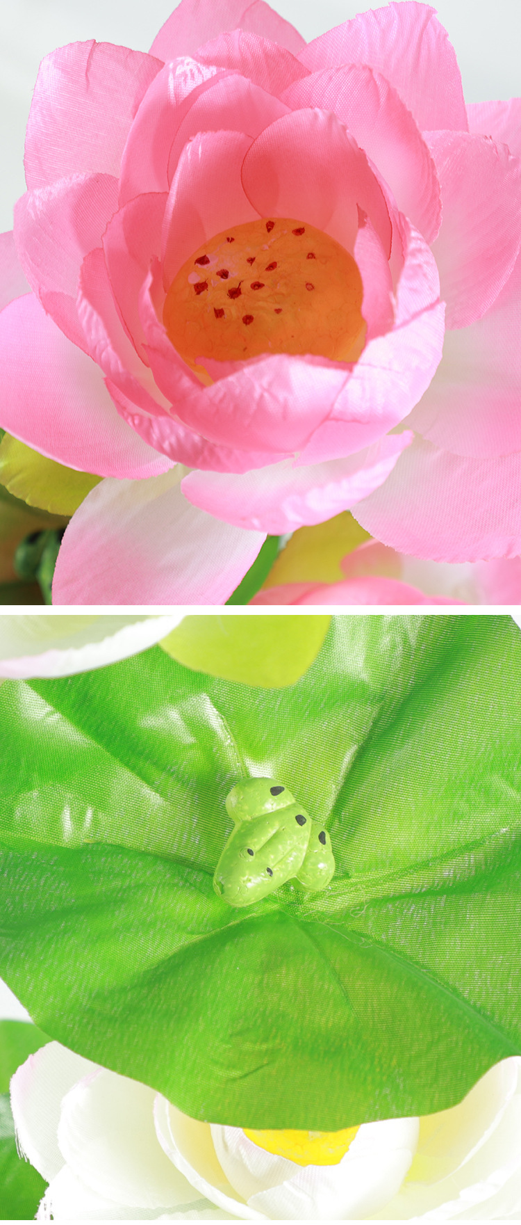 高档仿真花荷花荷叶组合套装手感假莲蓬莲花客厅中式套装绢插花详情8