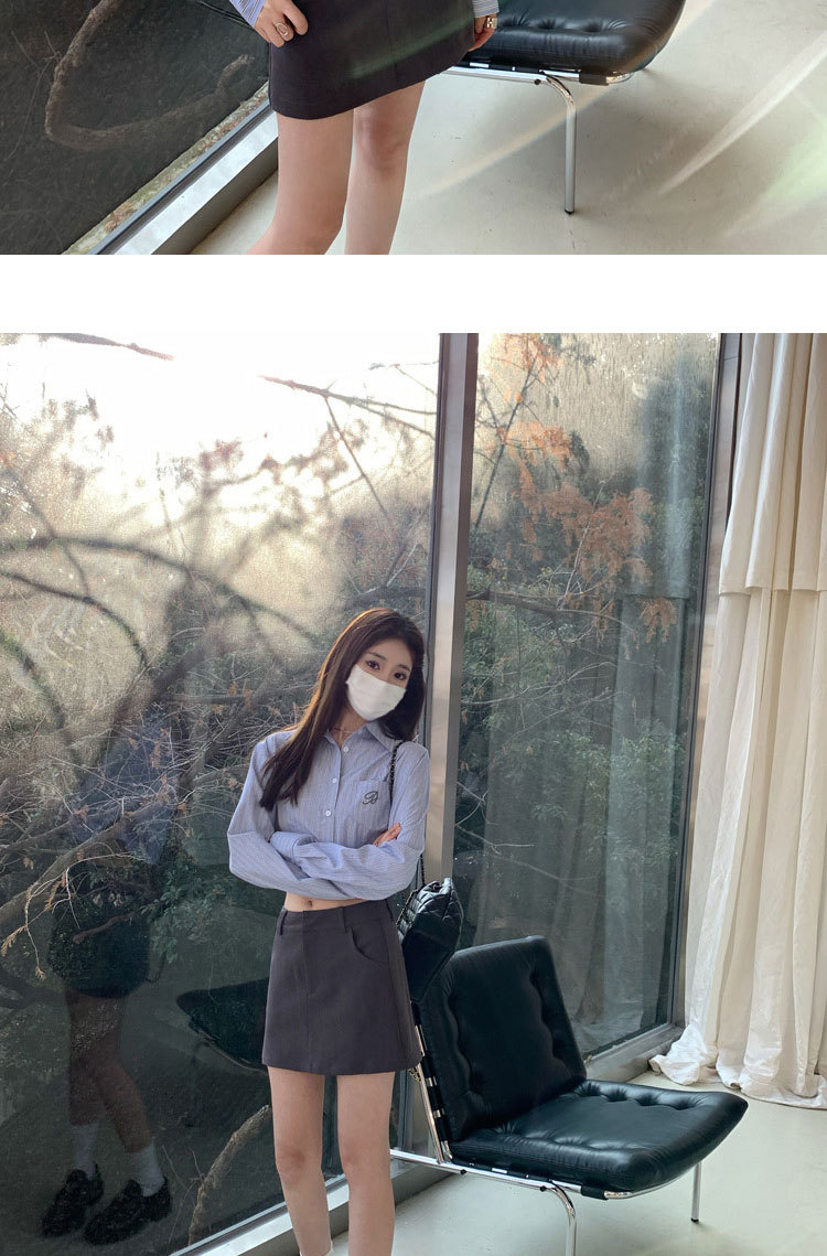 春秋百搭裙裤抗皱修身显腿短裙女高腰a字裙内衬包臀西装半身裙详情14