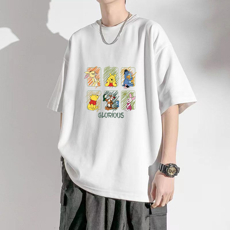 百搭情侣款港风短袖T恤2024男宽松冰丝凉感圆领印花衣服精品男装详情25