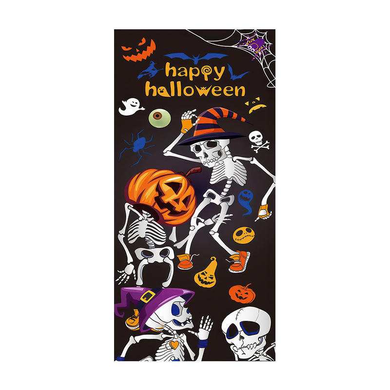 Customized cross-border Halloween door cover decorations, terrifying atmosphere party background cloth, banner, festival door curtain hanging cloth pic 10