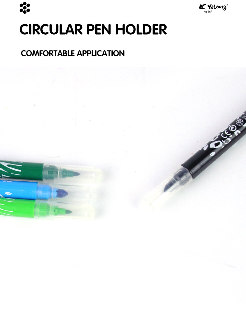 Yalong Cross-border Double-pointed Watercolor Pen 12-color Round Rod Children's Painting Pen Art Set pic 5