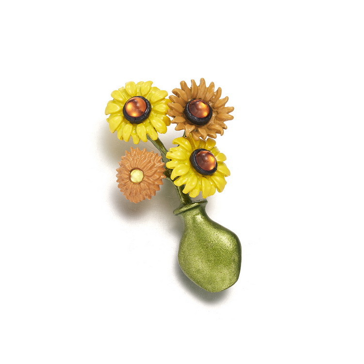 Cross-border best-selling plant series brooches, daisies, sunflowers, lacquered vases, maple leaf flower brooches and brooch accessories pic 48