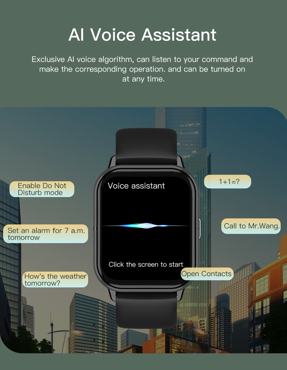 亚马逊爆款T19F蓝牙通话手表心率睡眠多运动音乐IP68防水智能手表详情7