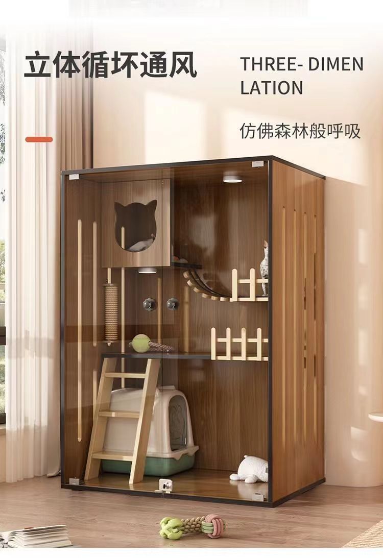 Cat villa, household cat cage, indoor cat house, cat shed, cat bed, cat cabinet, luxury cat house, cat bed, wooden cage pic 5