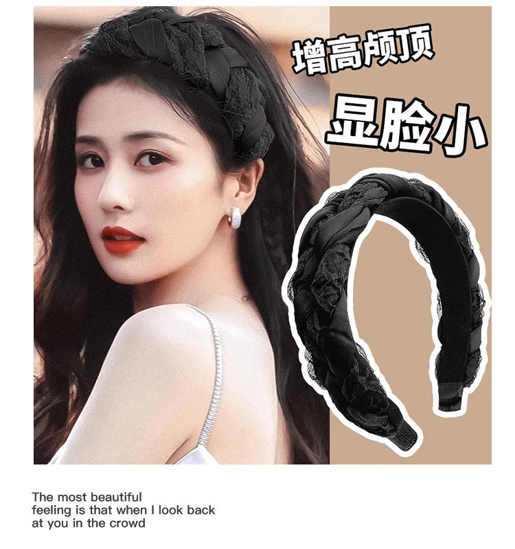 白鹿同款高颅顶发箍女发捆网红2025年新款头箍高级感发卡麻花头饰详情10
