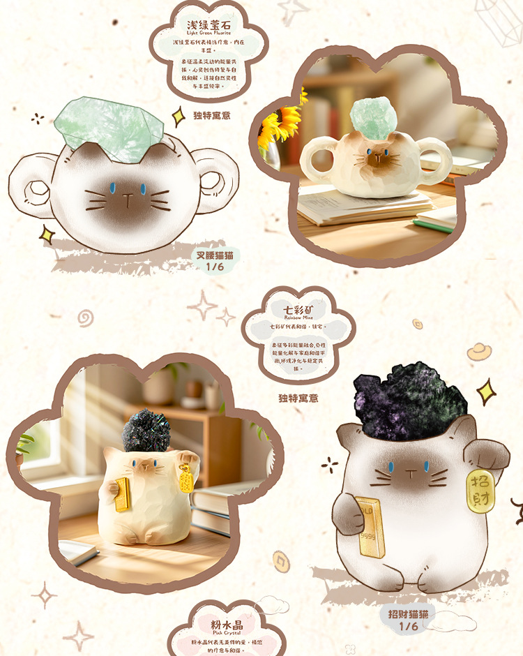 Cat PAI· Yun · Energy Blind Box Cartoon Cute Desktop Crystal Ornament Blind Box for Girls Gift pic 5