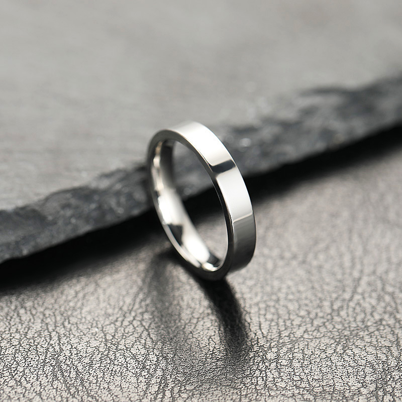 跨境热销戒指女不掉色小众设计4mm亮光面 素圈不锈钢饰品情侣戒指详情7