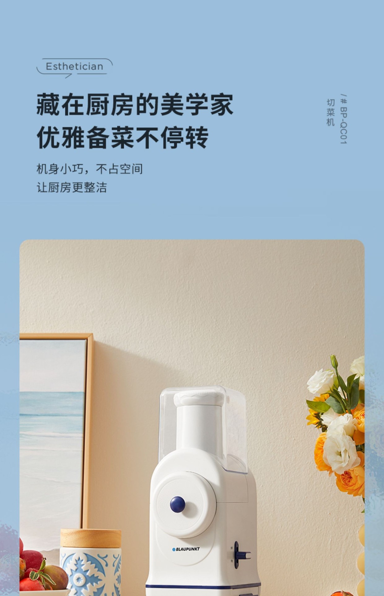 德国蓝宝电动切菜机QC01家用多功能自动滚筒刨丝器小型切菜器详情19