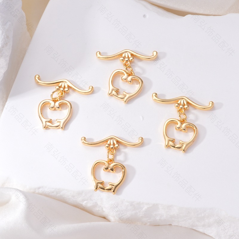 18K real gold electroplated flower vine heart ot clasp diy jewelry accessories necklace bracelet chain connection clasp end clasp pic 8