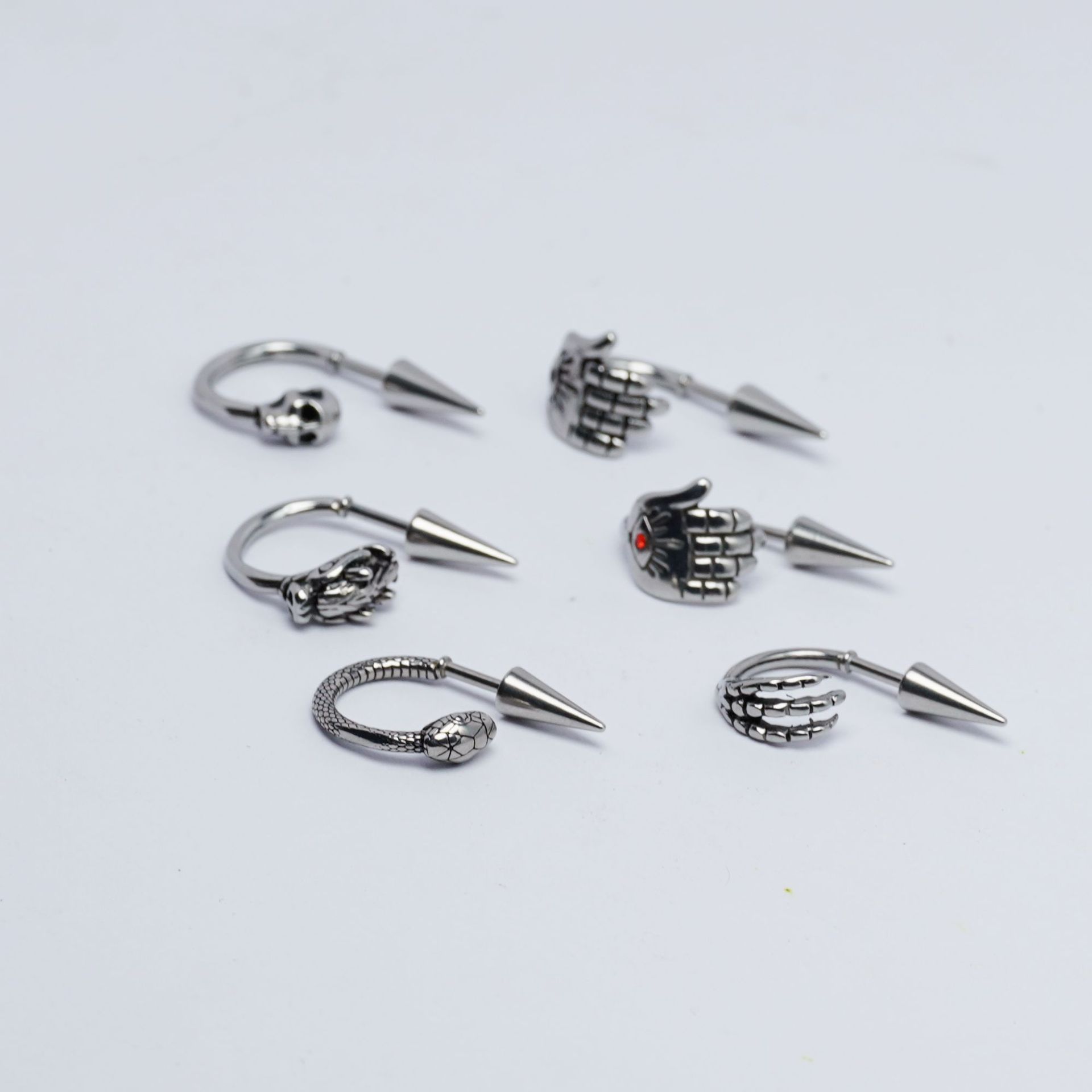 跨境热卖女士耳环气质简约耳骨顶欧美风男士穿刺耳骨钉1.2粗潮详情3