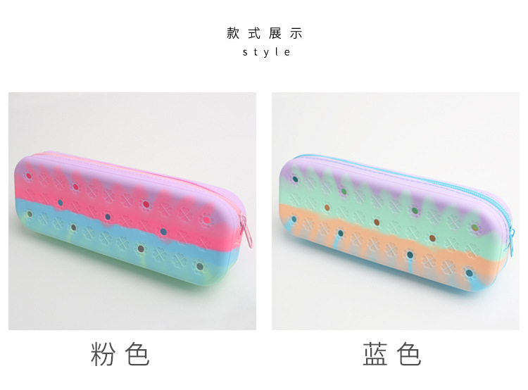 新款儿童卡通硅胶笔袋笔盒文具盒铅笔盒男孩女孩文具袋厂家 批发详情3