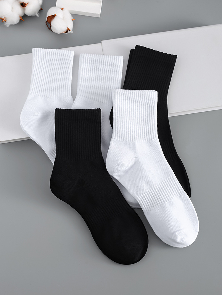 诸暨袜子纯色棉袜秋冬季抗菌吸汗防臭袜春夏运动短中长筒袜子男女详情4