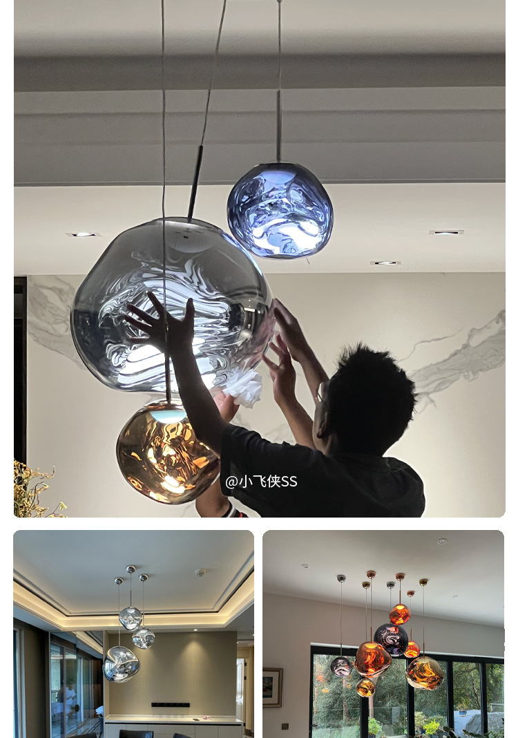 熔岩吊灯设计师复式楼loft楼梯灯别墅跃层客厅挑空餐厅吧台吊灯详情17