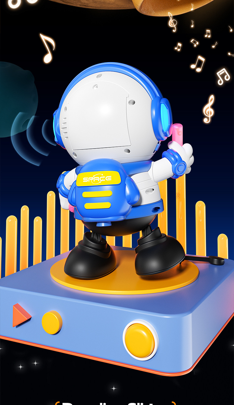 跨境电动儿童玩具灯光音乐跳舞太空人公仔跳舞机器人宝宝玩具批发详情8