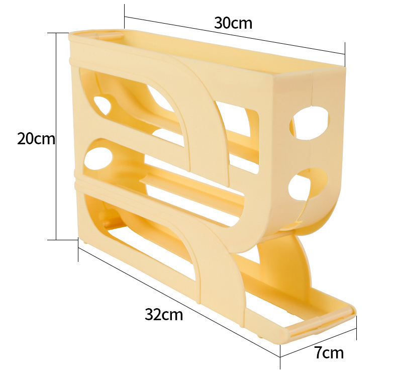Household rolling egg storage box, kitchen multi-layer beveled automatic egg roller, refrigerator side door egg tray, preservation box pic 1