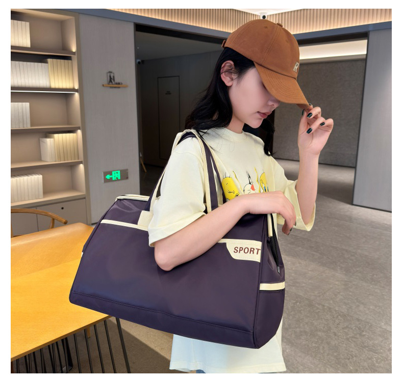 新款简约通勤手提旅行包牛津布加厚耐用运动健身包出差行李收纳袋详情30