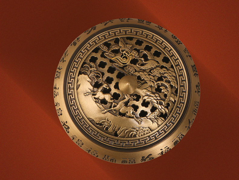 黄铜檀香炉盘家用室内檀香茶道创意装饰供品摆件熏香炉办公室用品详情4