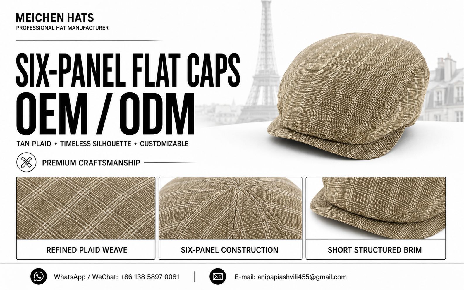 Sombrero de otoño e invierno a cuadros nuevo estilo coreano de cuadros de rayas boina al aire libre sombrero delantero transfronterizo de comercio exterior personalizado pic 3