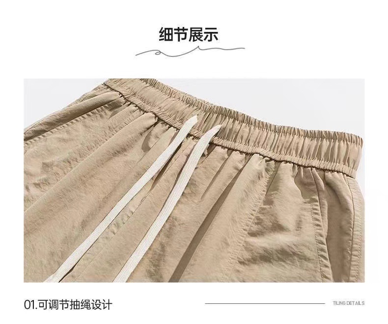 潮牌工装短裤男士夏季薄款2025新款运动裤外穿冰丝百搭五分休闲裤详情1