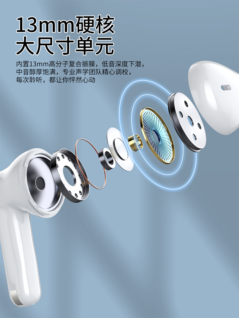 跨境ENC双麦通话降噪蓝牙耳机无感佩戴触控小巧便携口袋无线耳机详情8