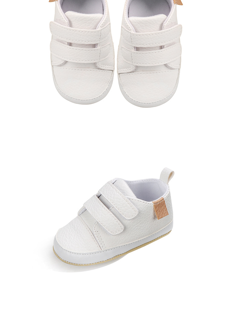 春秋0-1岁婴儿学步鞋PU魔术贴 男女宝宝波鞋室内外皮鞋软底详情15