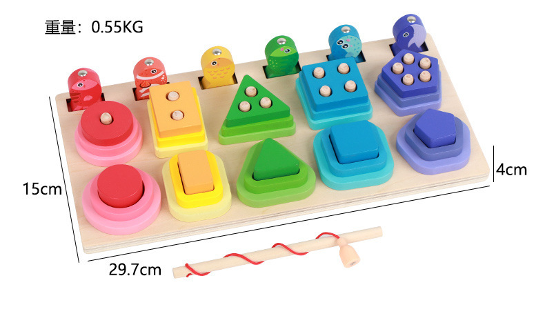 跨境儿童几何形状配对五套柱切水果积木磁性钓鱼游戏早教益智玩具详情16
