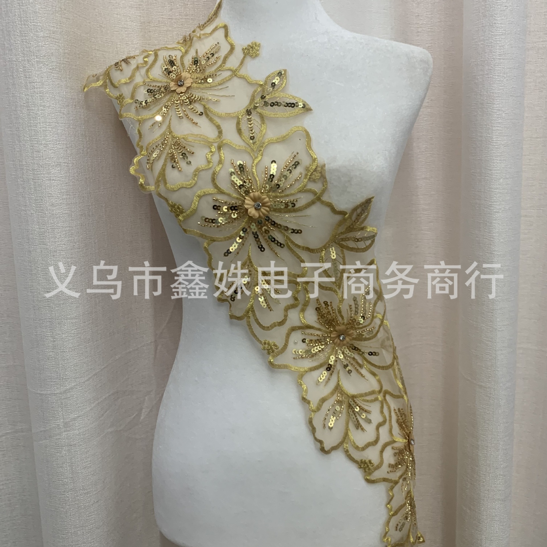 Polyester filament accessories, Lolita clothing accessories, home soft furnishings, hollowed-out flowers, embroidered lace pic 1