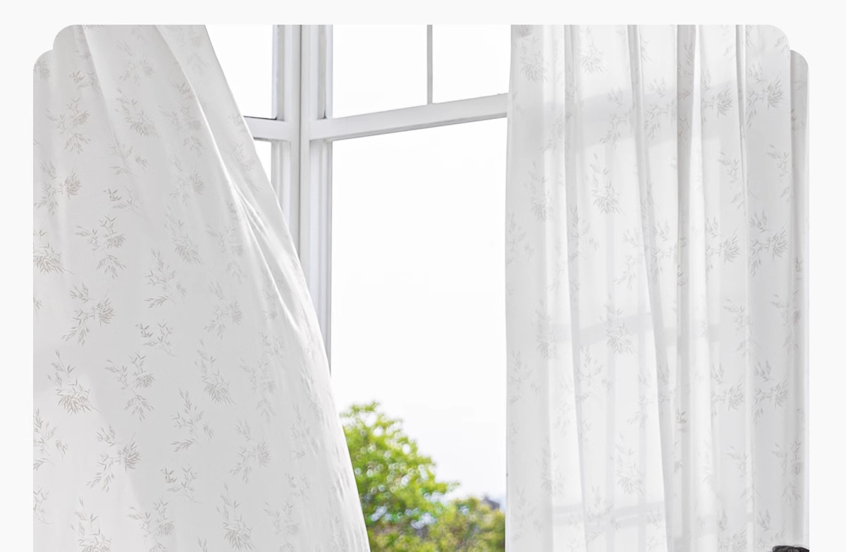 竹子新中式纱帘透光不透人窗帘阳台中式禅意古风窗纱隔热防晒印花详情30