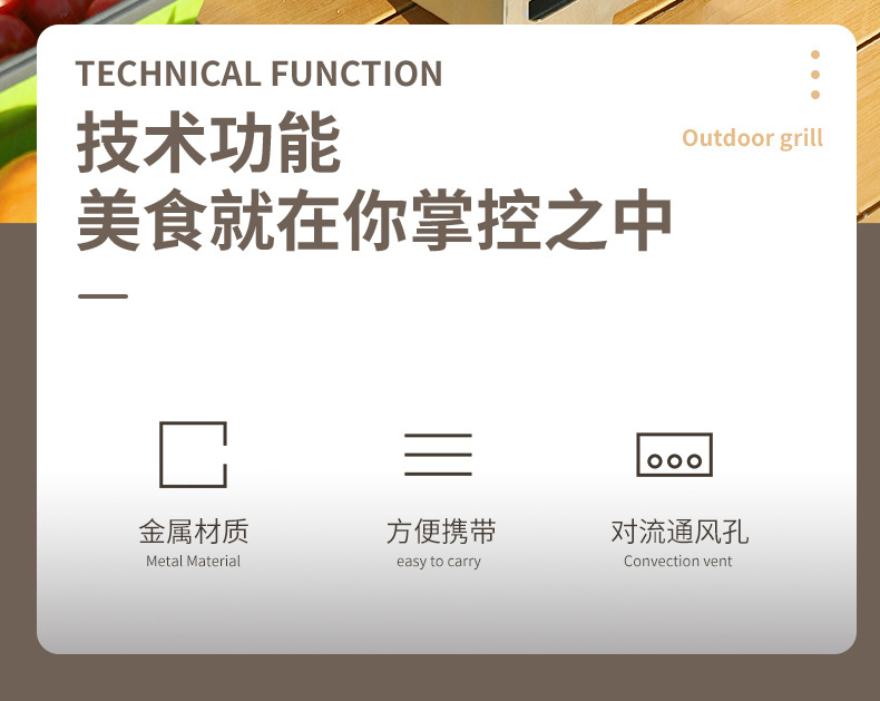 烧烤炉户外烧烤架家用 木炭烤炉BBQ便携露营桌面小炉烤肉烤串炉详情2