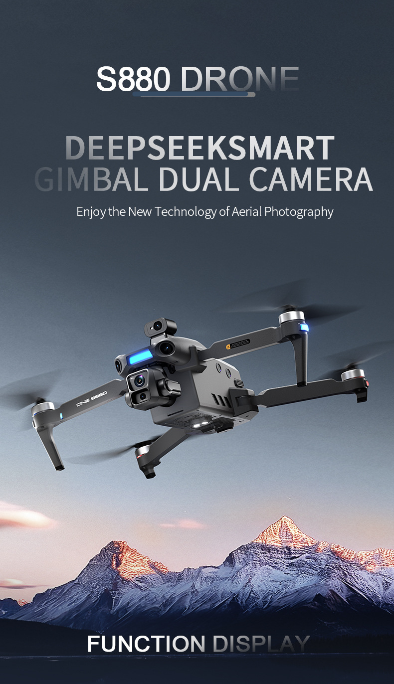 The latest S880 professional unmanned aerial vehicle, equipped with a large screen control for long-distance 12-kilometer video transmission and a 3-axis gimbal, Pengyi P7Max pic 1