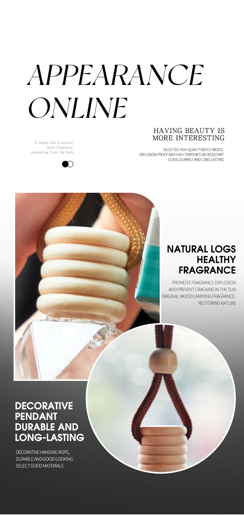 跨境专供FORMBO车载挂绳香水瓶汽车用除异味香薰挂件饰品香水批发详情6