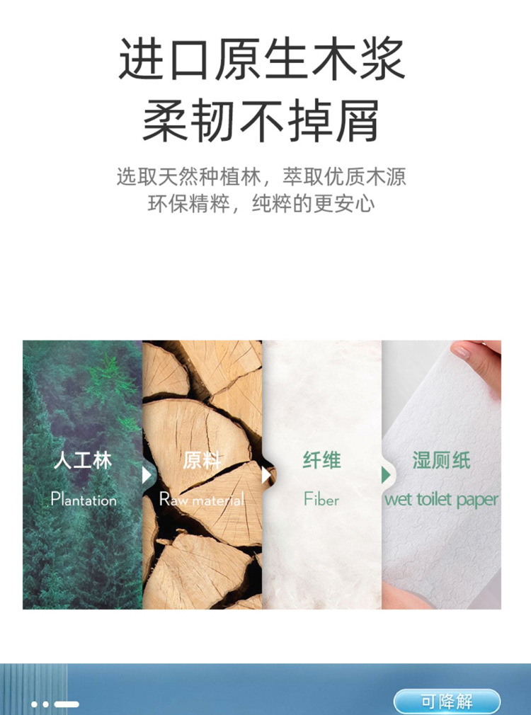 Wet toilet paper factory wholesale, family affordable, 40-pack disposable portable buttock wipes, adult flushable hand paper pic 9