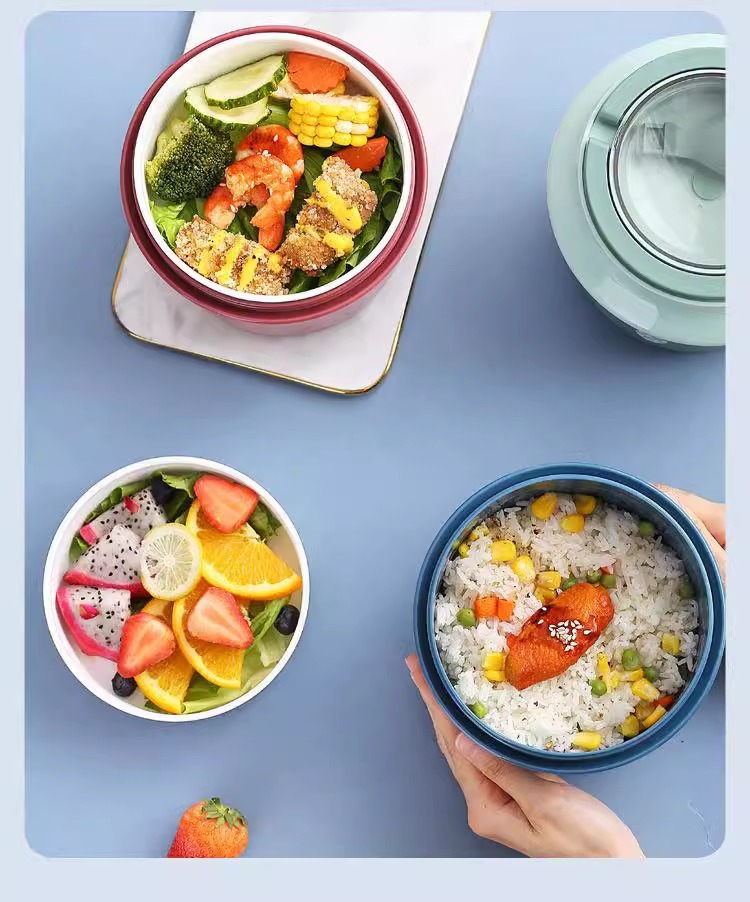 圆形汤杯可进微波炉加热双层学生手提便携便当盒饭桶送饭燕麦杯详情6