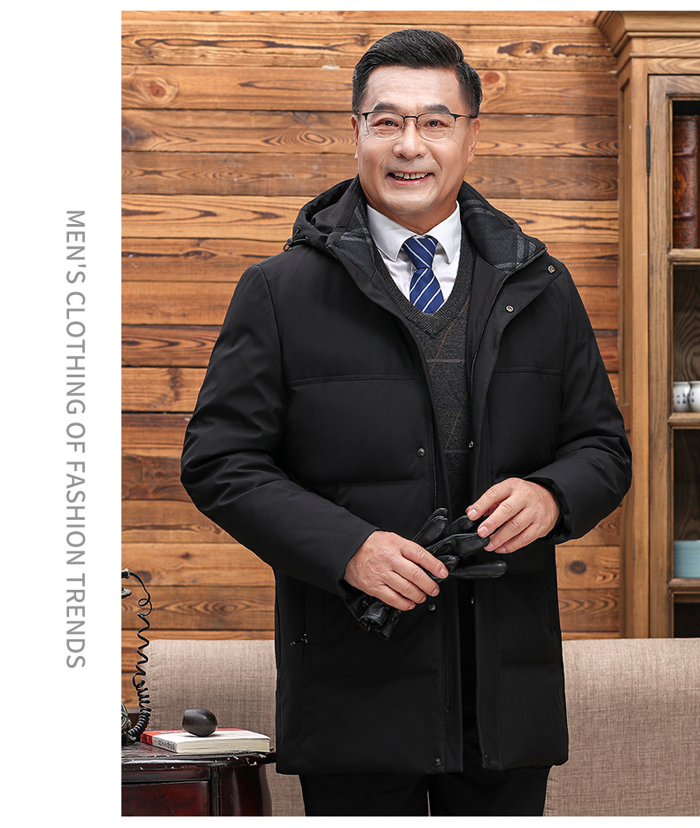 中老年羽绒服男短款加厚大码老年父亲爸爸鸭绒保暖外套加厚保暖详情13