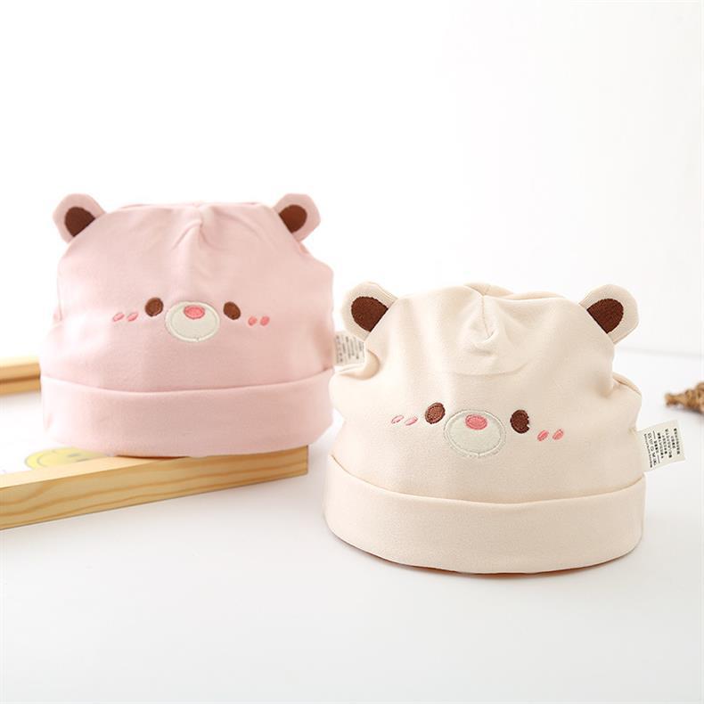 秋冬月子帽双层纯棉产妇坐月子保暖防风帽子孕妇帽时尚可爱小熊帽详情4