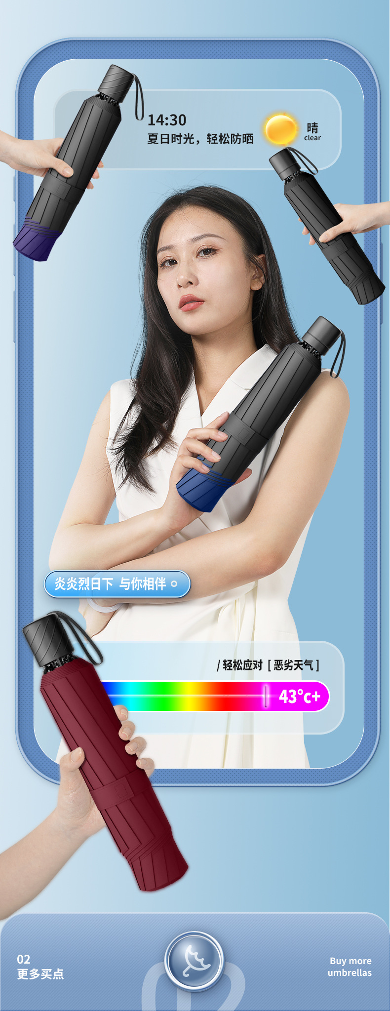 大号超大雨伞男女三人双人晴雨两用伞加大加固学生折叠加厚遮阳莘详情3