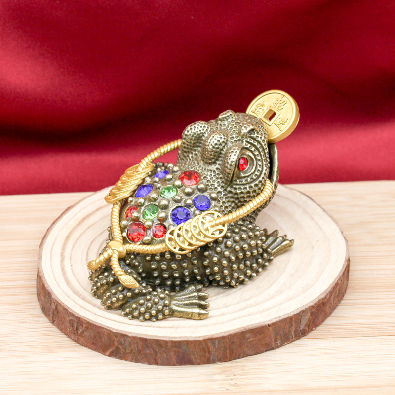 三足金蟾彩钻镂空沙金金蟾摆件客厅茶宠开业礼品家居创意小摆国潮详情11