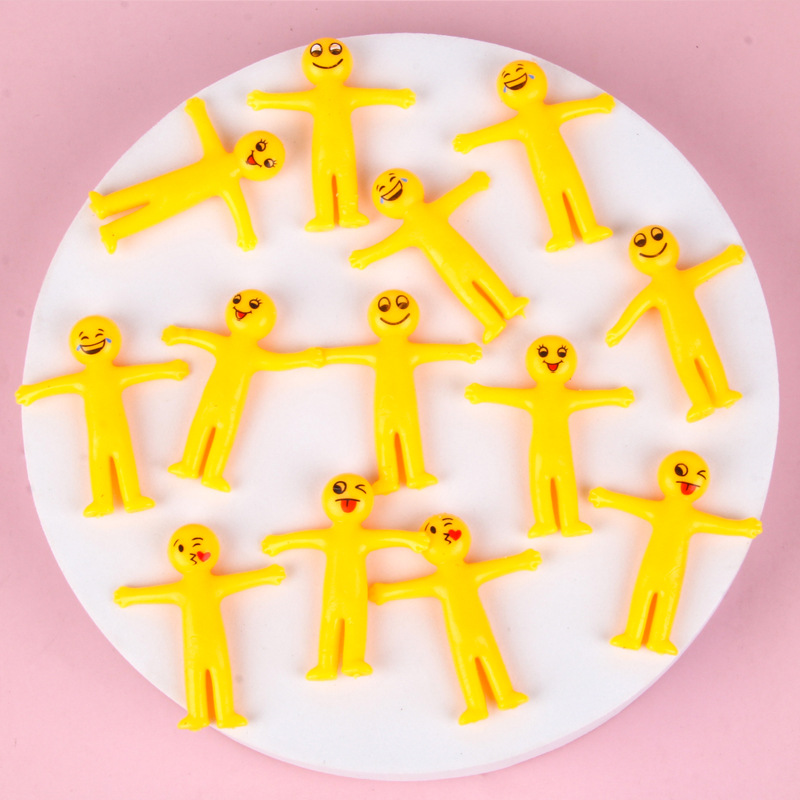 New and unique tpr elastic yellow figurine expression pulling release soft rubber creative Minion stress-relieving toy pic 3