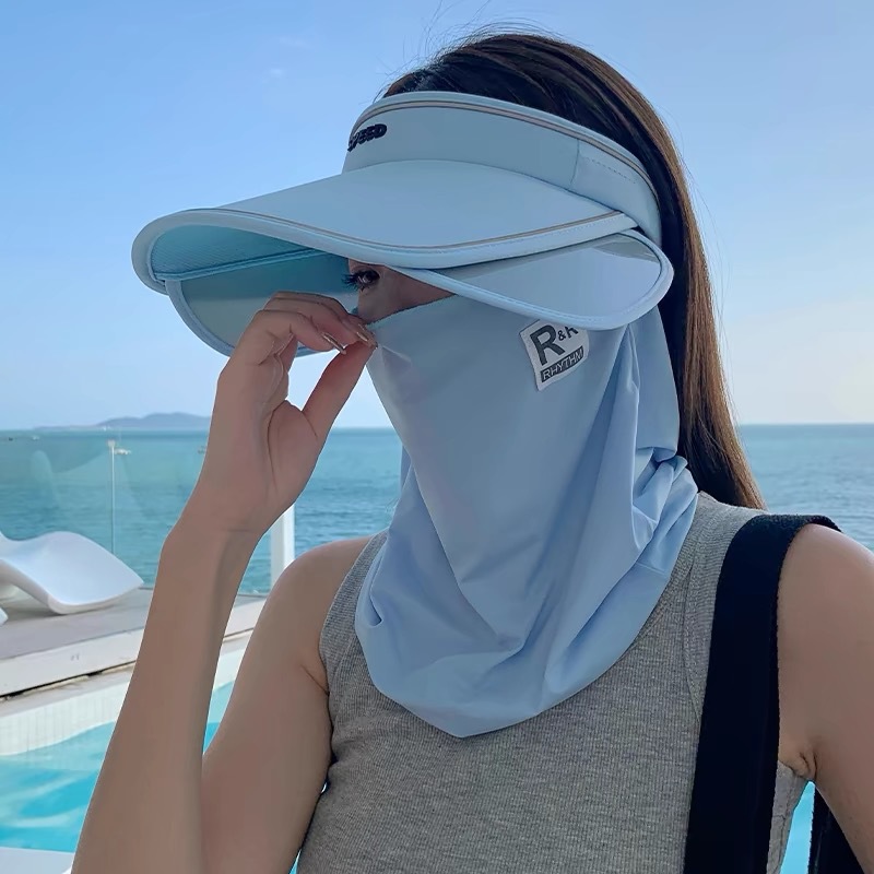 Sun protection R-label face mask for men and women, full face UV protection, summer facial Gini neck shield, cycling mask veil pic 6