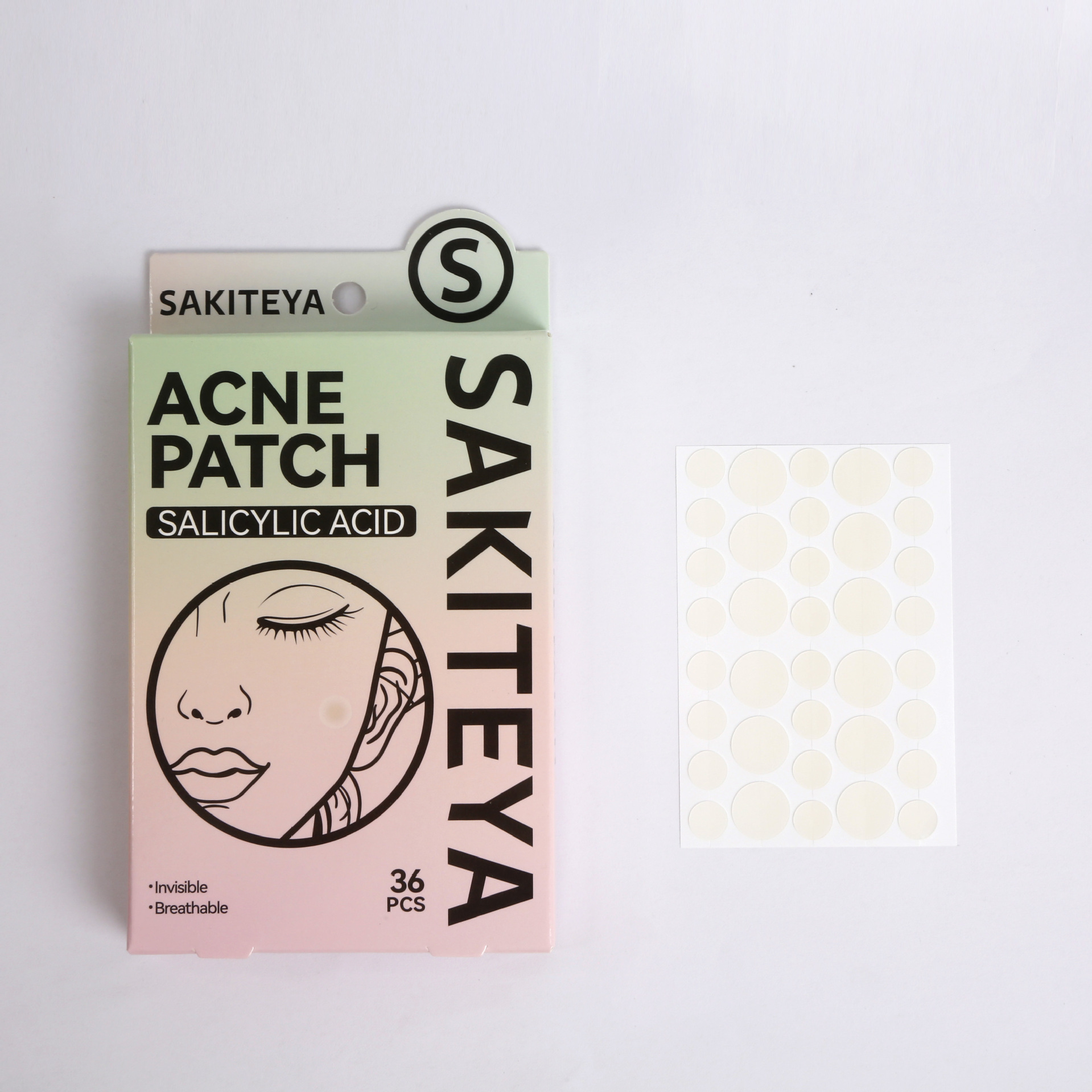 跨境出口英文痘痘贴隐形遮瑕透明日夜用36粒水杨酸超薄组合祛痘贴详情10