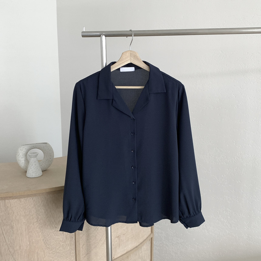 Korean chic2025 Spring/Summer simple solid color elegant suit collar chiffon shirt, French gentle long-sleeved shirt for women pic 23