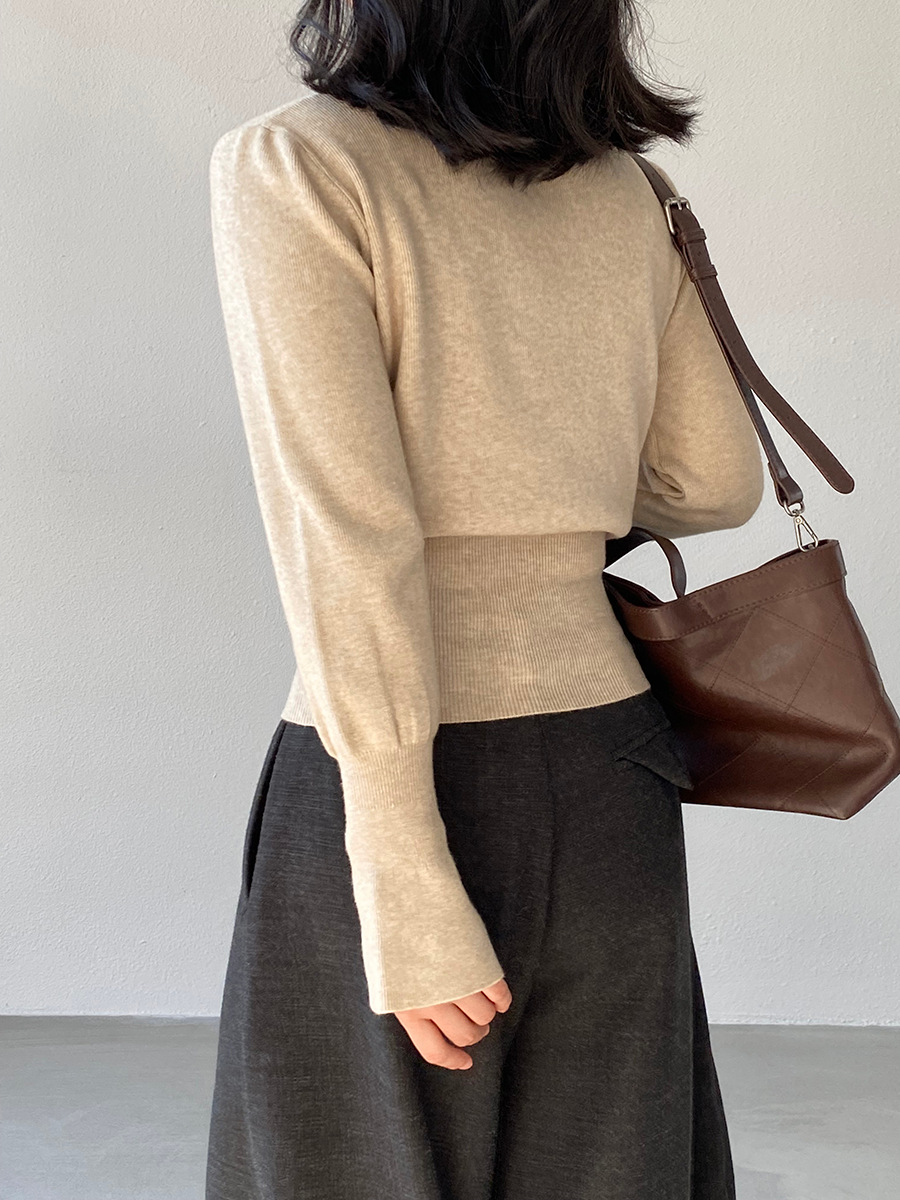 Jiangzuo [Winter Daylight] Korean-style semi-high neck flared sleeve knitted sweater for women to slim their waisted waist in winter 3012 pic 25