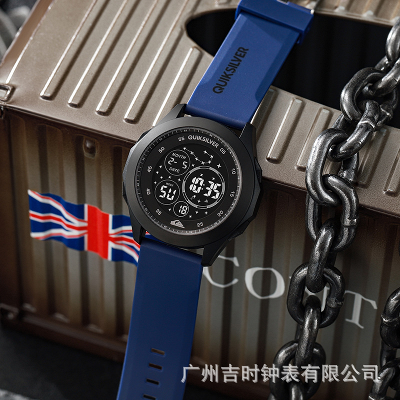 QIKSILVER唛新品男士科技电子表多功能防水夜光潮流学生电子手表详情16