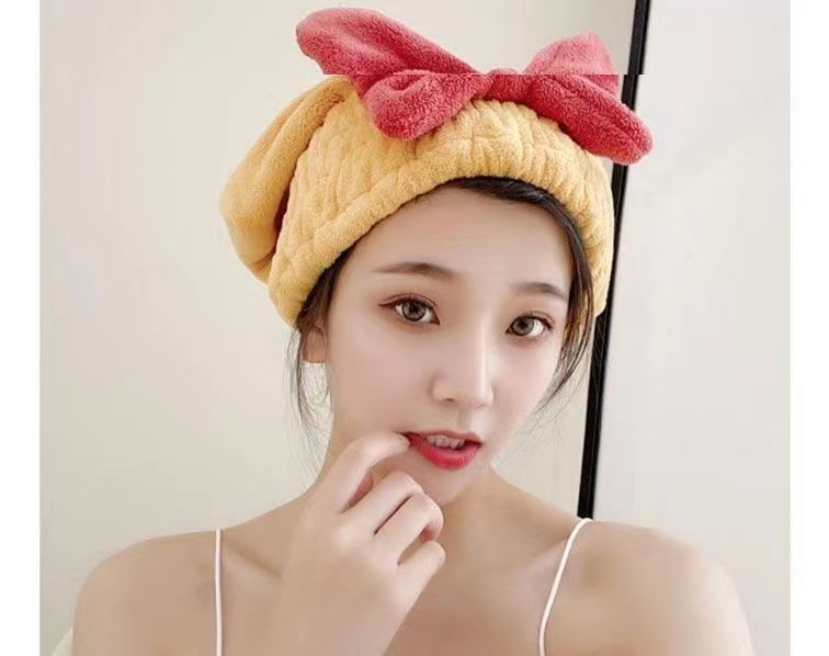 Bow dry hair cap for women, quick drying, strong water absorption, no hair shedding, high appearance level for students, dry hair towel for washing hair, no blow-off shower cap pic 8