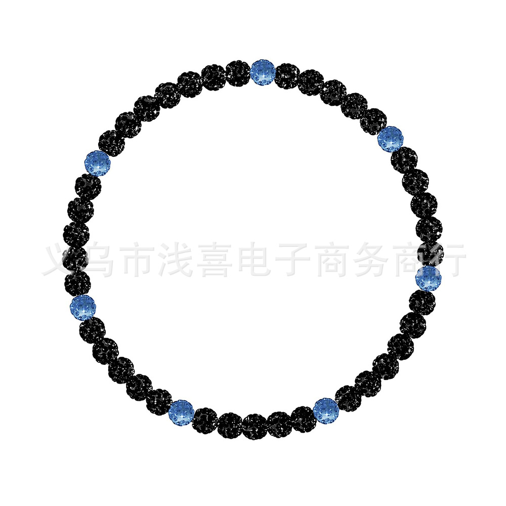 亚马逊新男士彩色钻球项链棒球篮球明星嘻哈项链竞技水钻项饰项圈详情10