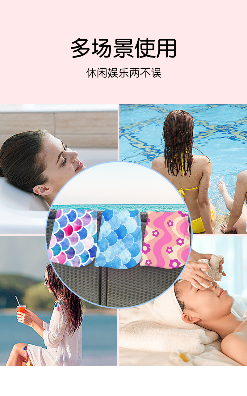 跨境亚马逊欧美印花干发帽超强吸水速干超细纤维包头巾干发巾浴帽详情6