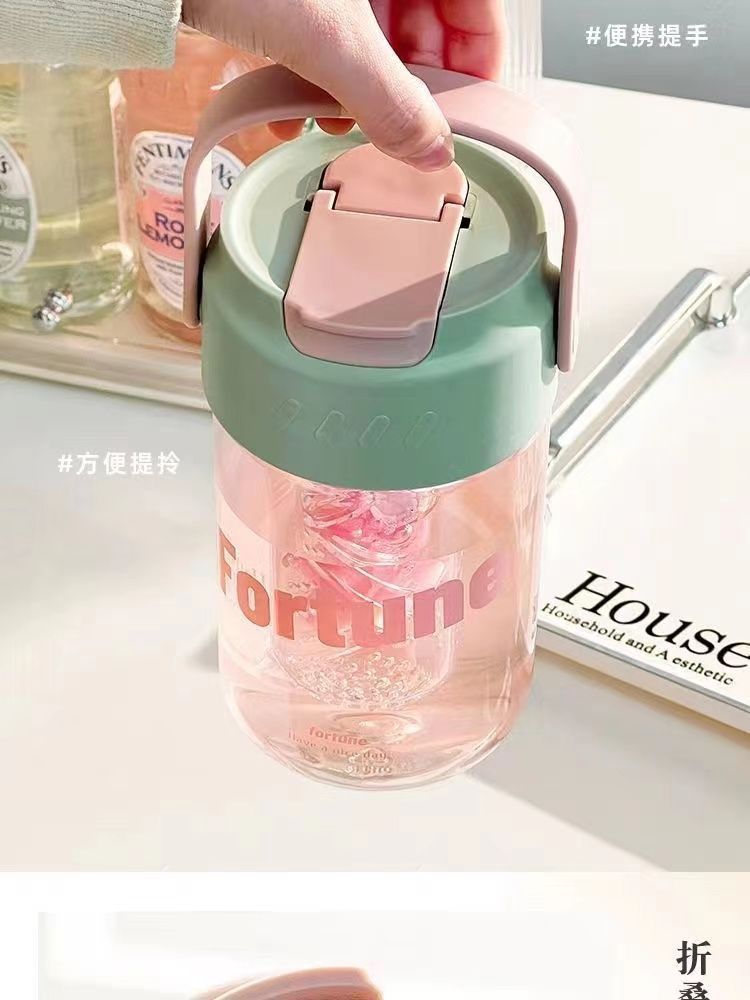 Summer large-capacity water cup, high appearance level portable sports straw cup, new model with tea strater, student cup pic 11