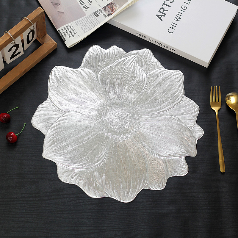 Wholesale and direct sales of popular creative lotus pvc heat-insulating Western placemats, anti-slip, waterproof and oil-resistant placemats pic 6