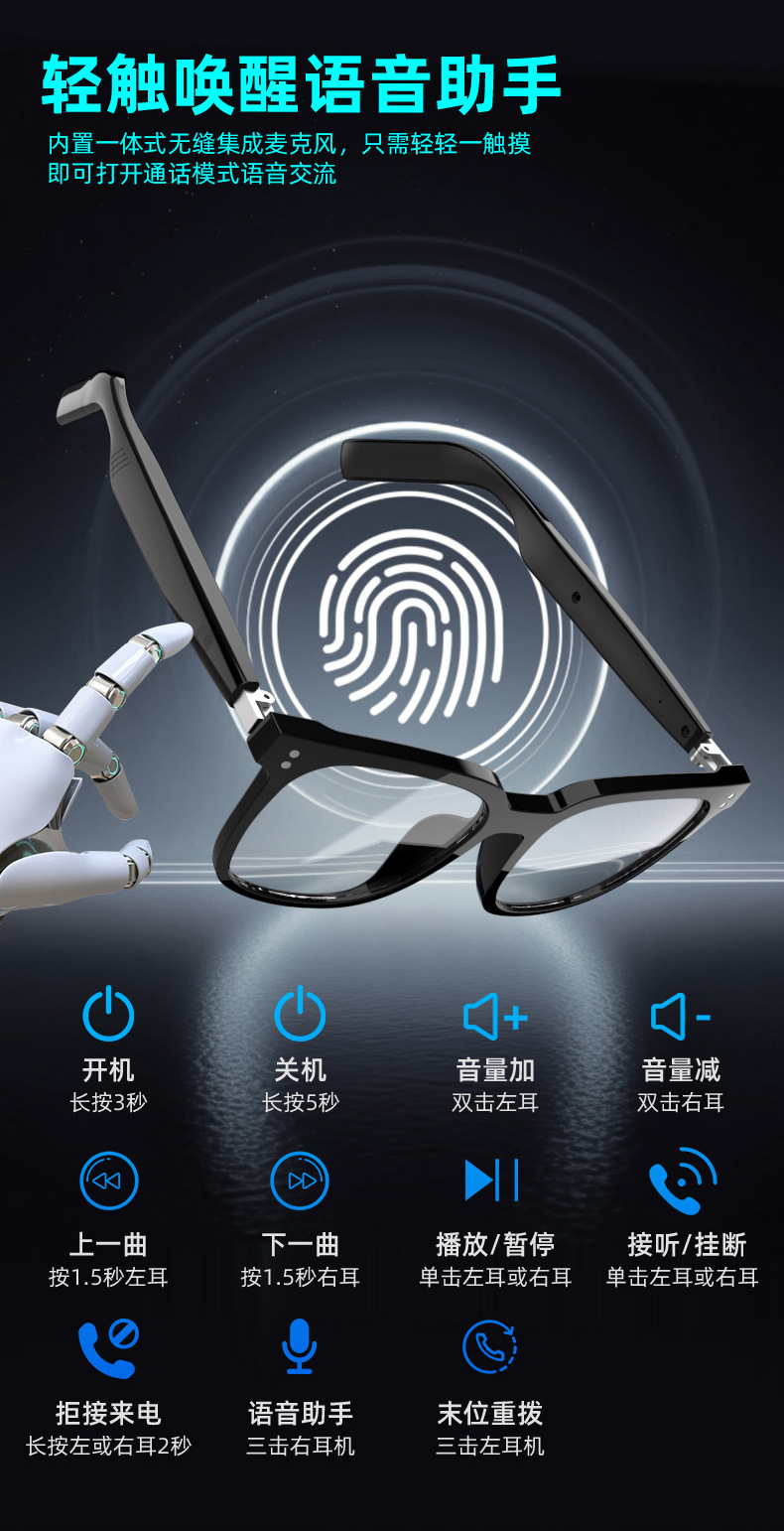 International international intelligent очки SAG8 звонят по защитной линии от blue-ray поляризованной bluetooth музыки с полуоткрытыми солнечными линзами pic 6